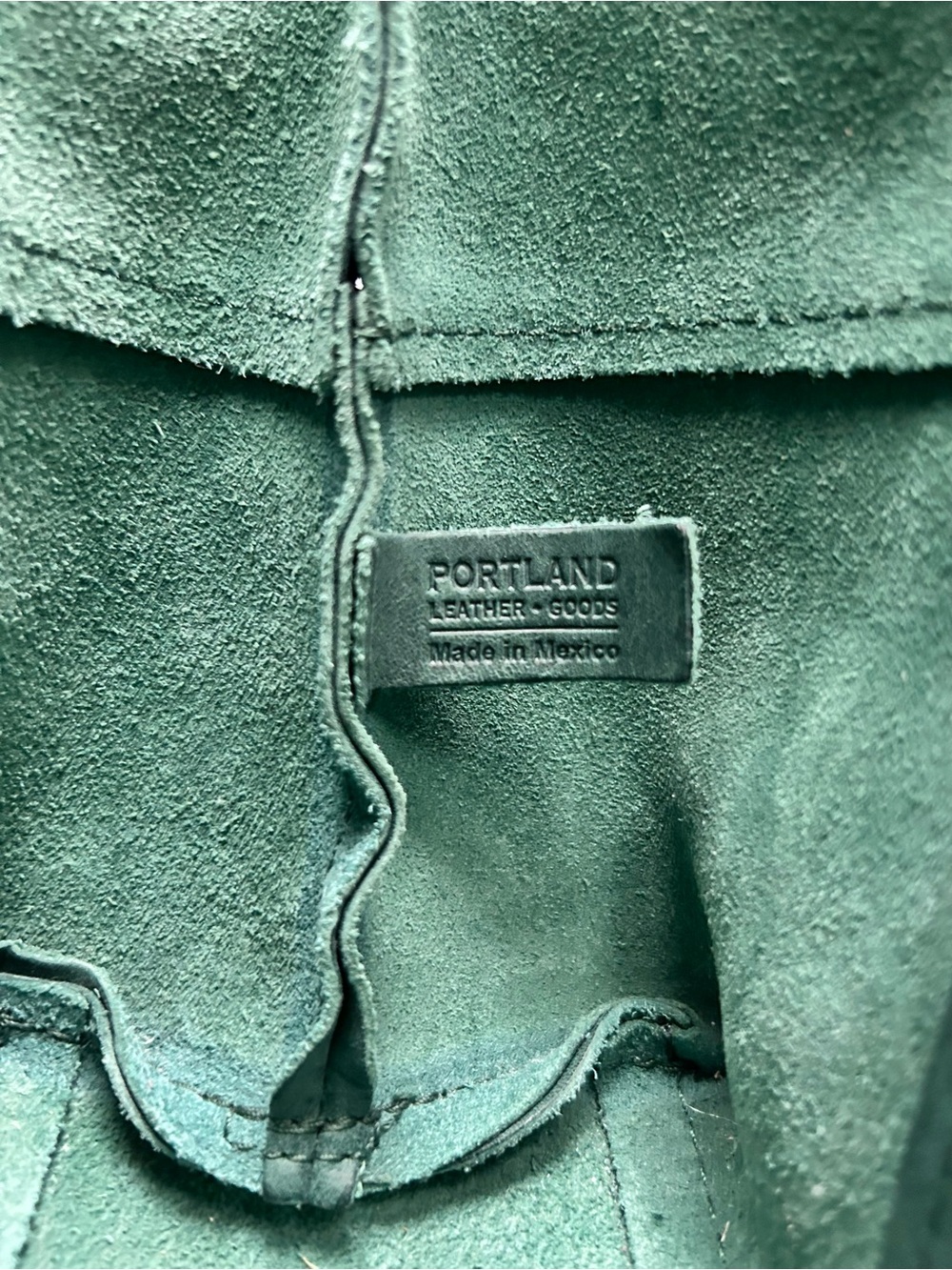 Portland Leather Green Pines Crossbody Bag - Picture 7 of 8